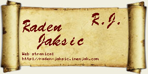Raden Jakšić vizit kartica